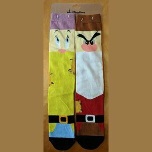 Disney Parks exclusive Grumpy & Dopey Snow White Adult Socks NEW WDW Disneyland